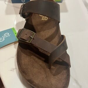 Brown Leather Sandals by Mountain Sole